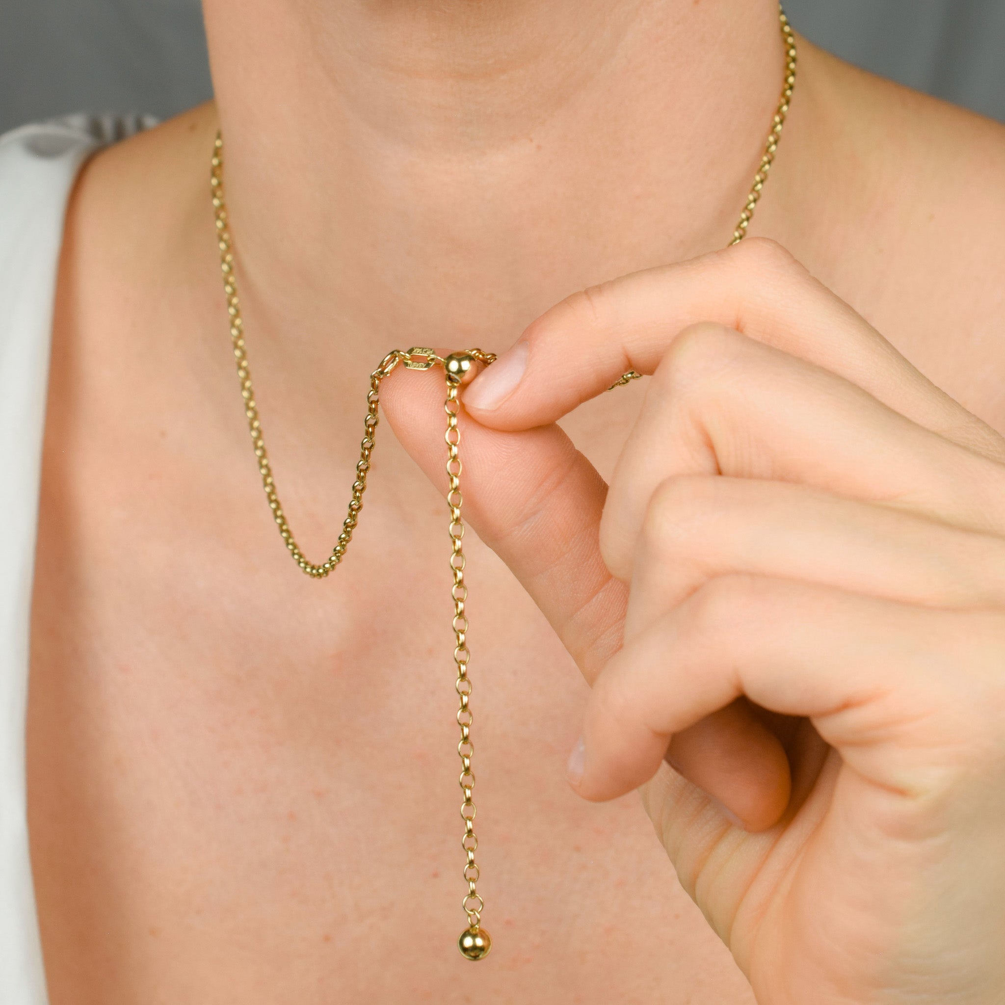 vintage gold rolo adjustable chain necklace