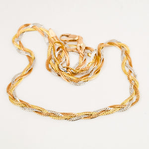 
Vintage gold braided herringbone necklace