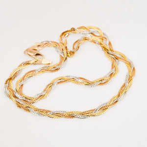 
Vintage gold braided herringbone necklace