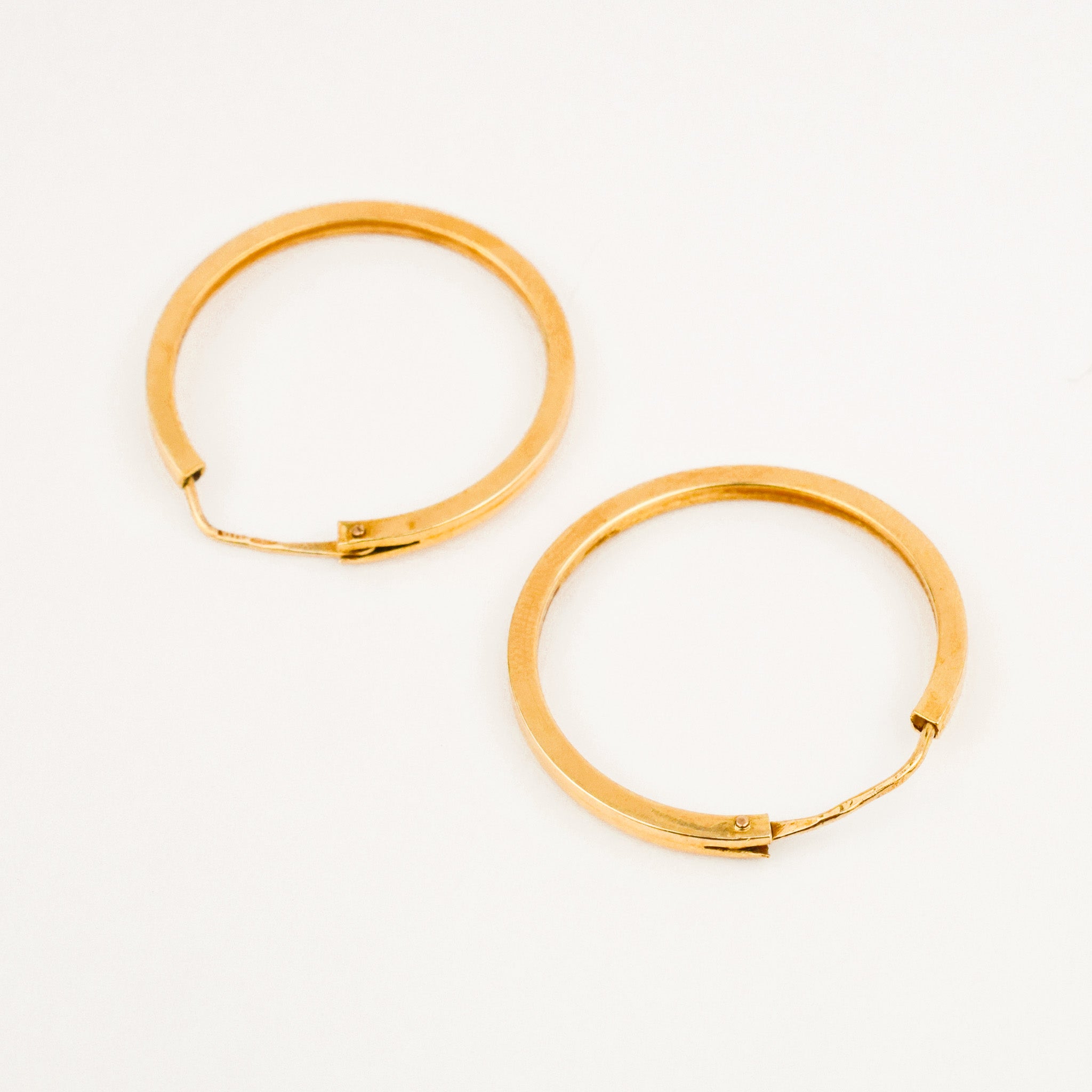 vintage 28.6 mm Buttery Gold Hoops