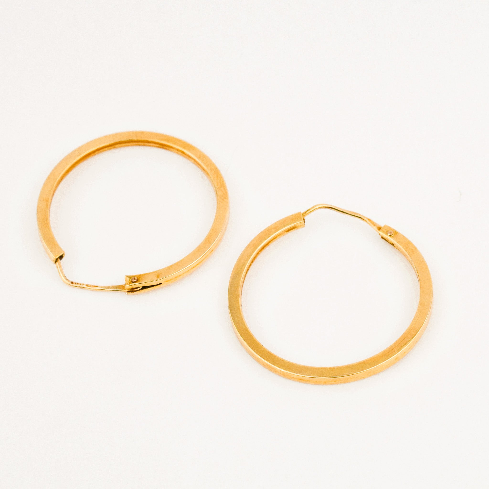 vintage 28.6 mm Buttery Gold Hoops