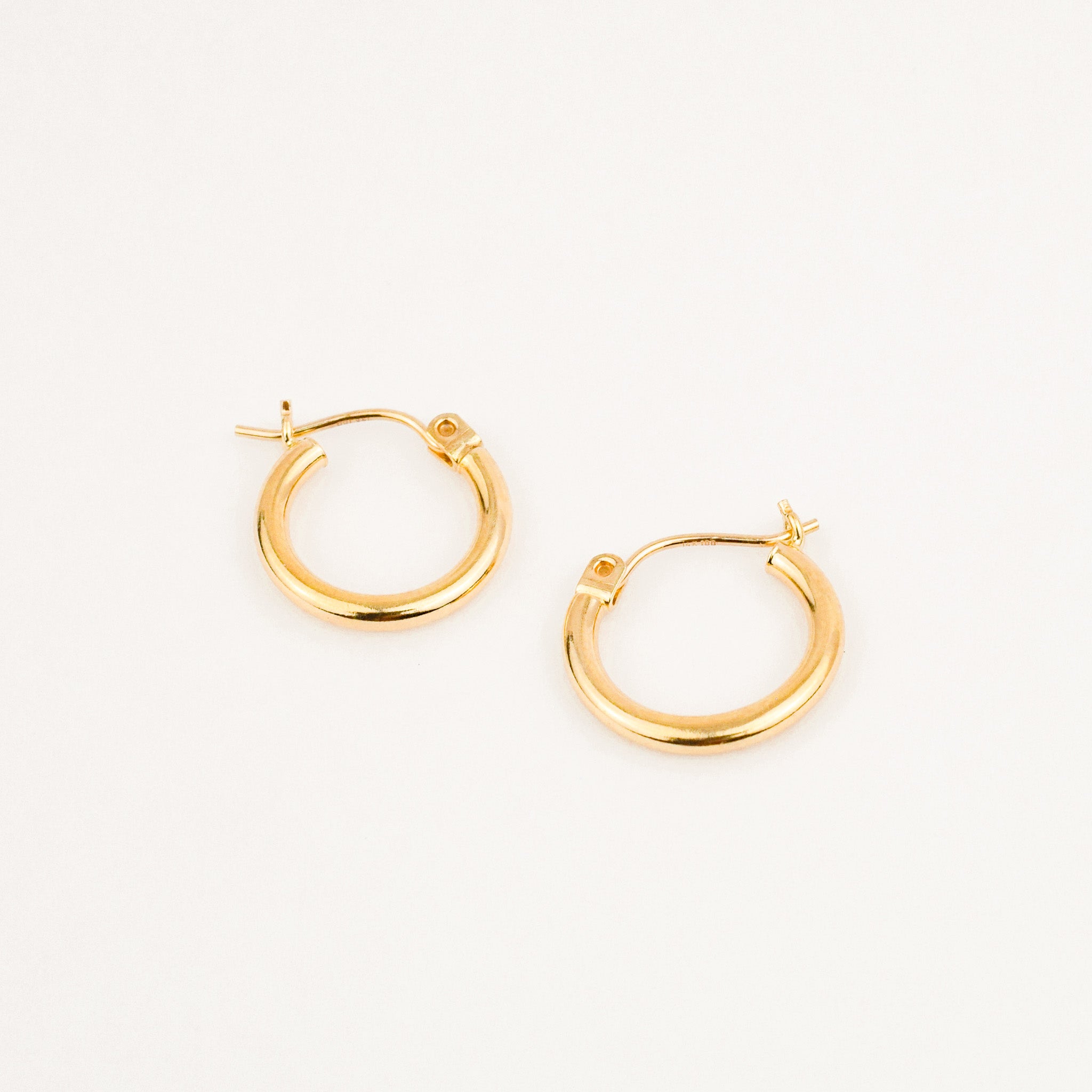 vintage 14mm Classic Gold Hoops