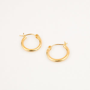 vintage 14mm Classic Gold Hoops