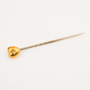 Victorian Starburst Diamond Heart Stick Pin