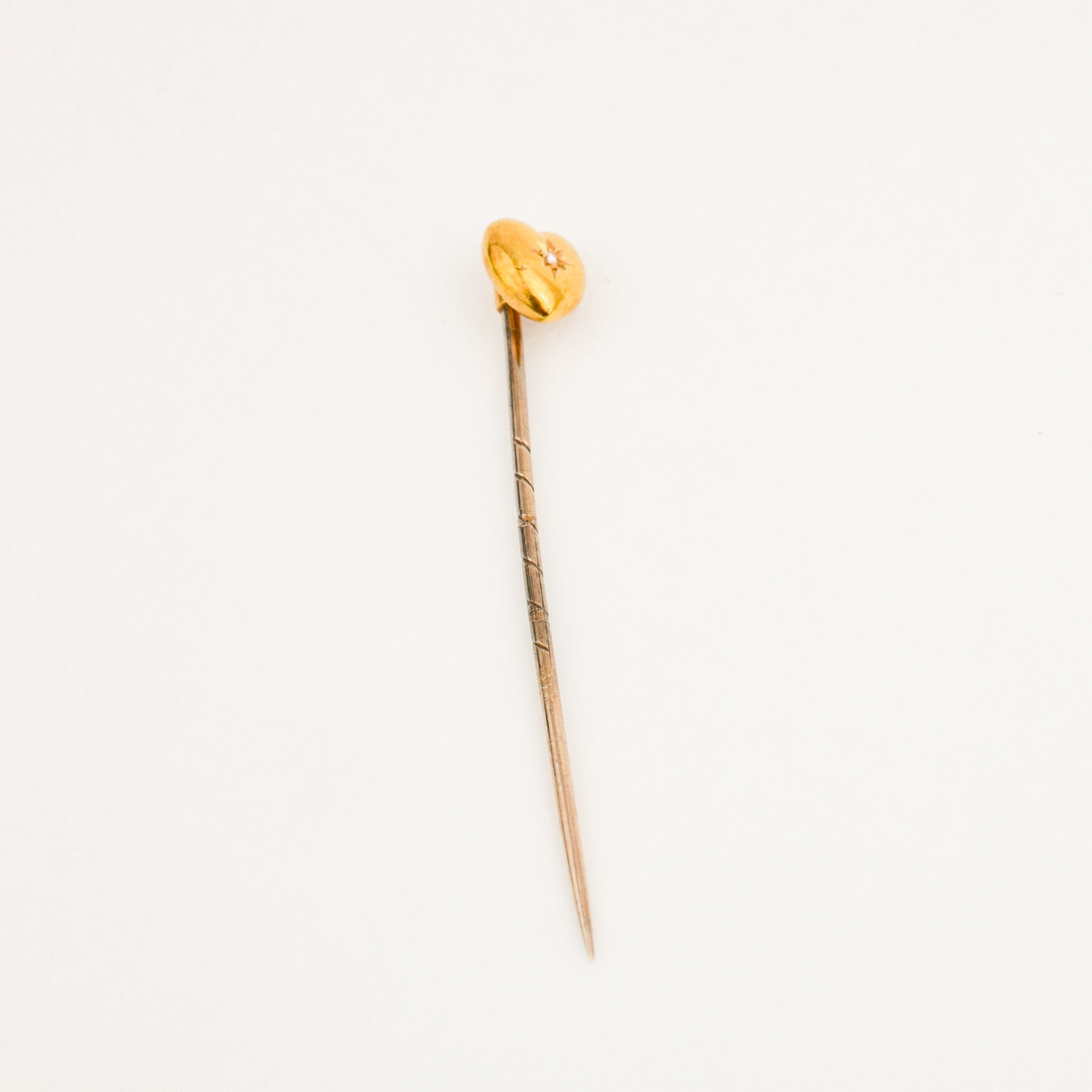 Victorian Starburst Diamond Heart Stick Pin