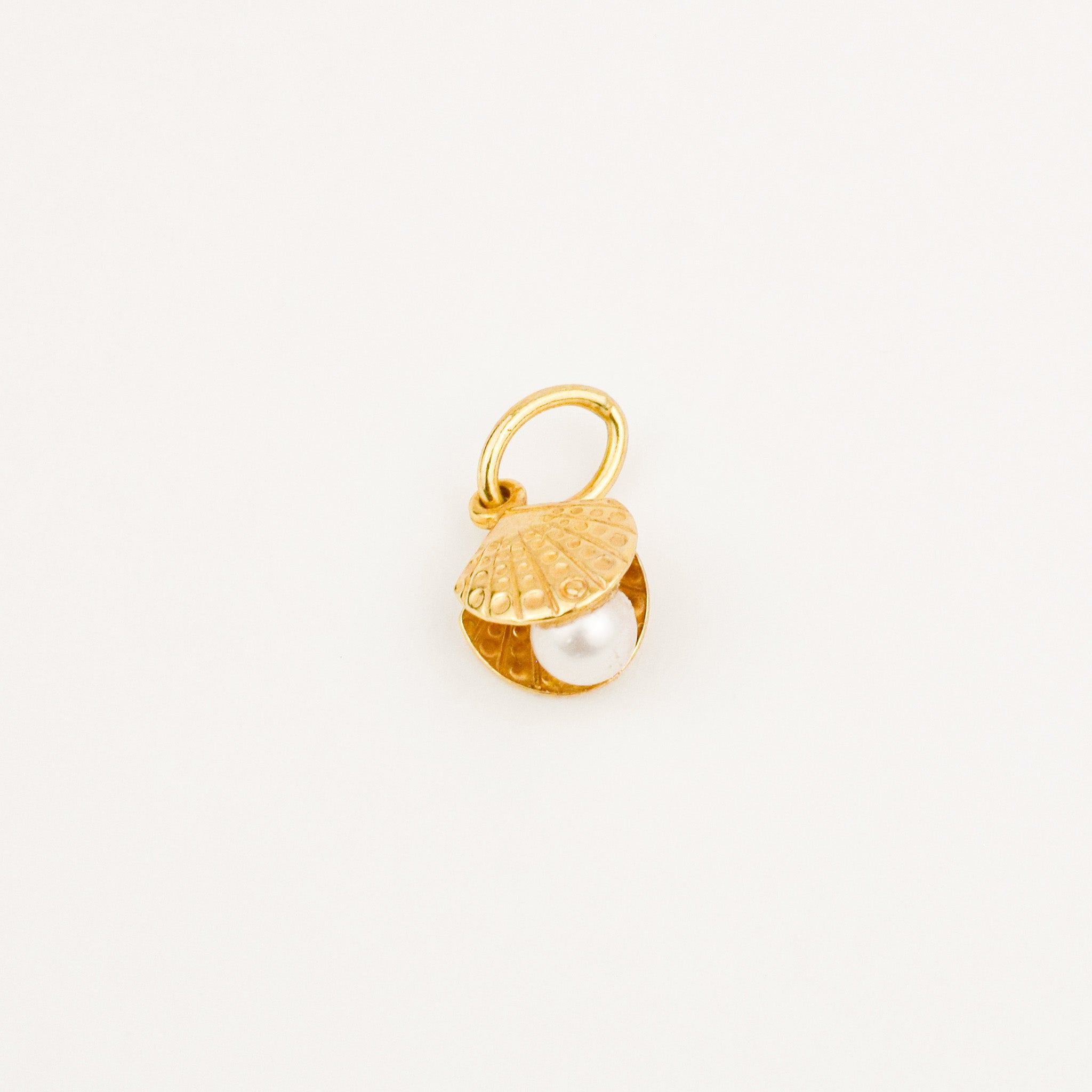 vintage gold Small Pearl Seashell charm 