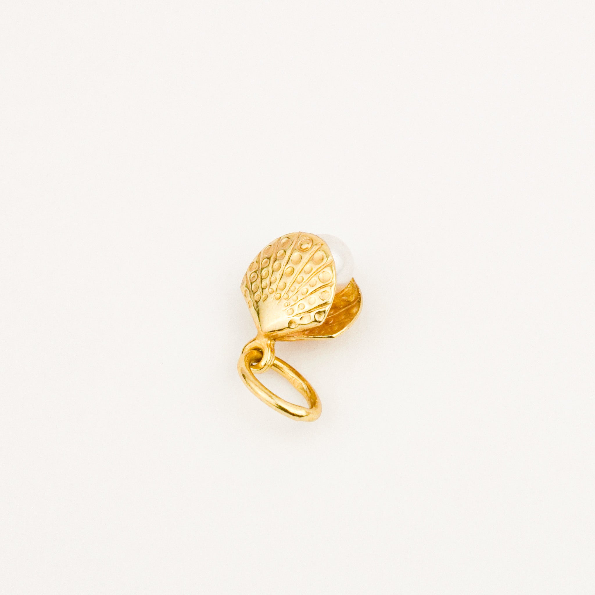 vintage gold Small Pearl Seashell charm 