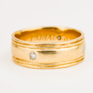 7.1 mm Gold Band with Diamonds