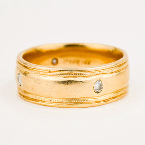 7.1 mm Gold Band with Diamonds