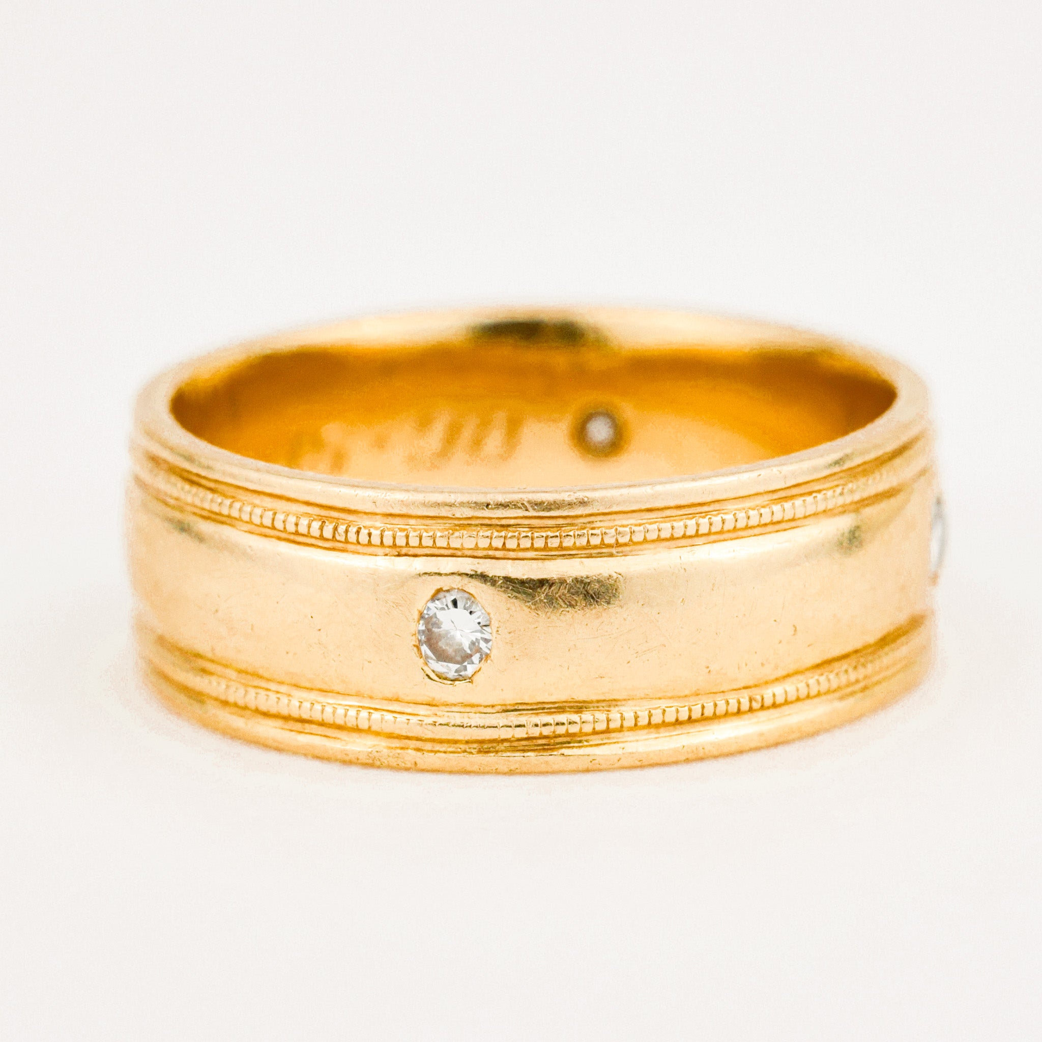 7.1 mm Gold Band with Diamonds