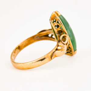 vintage gols Marquise Jade Ring