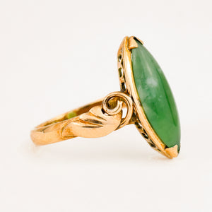 vintage gols Marquise Jade Ring