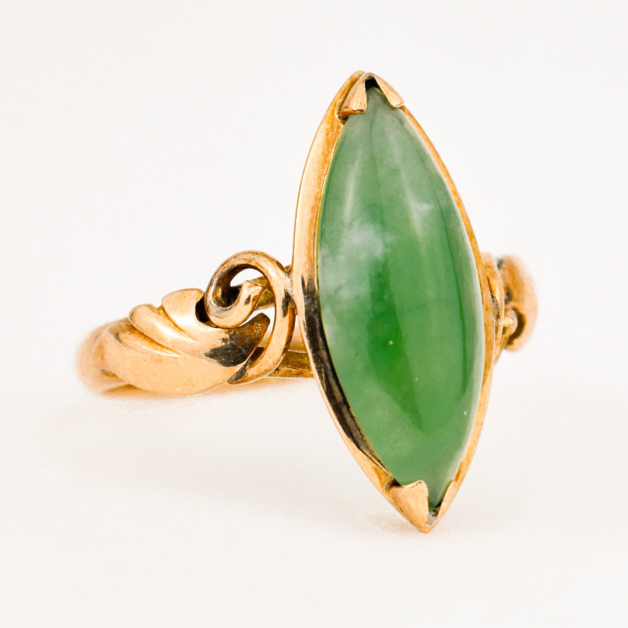 vintage gols Marquise Jade Ring