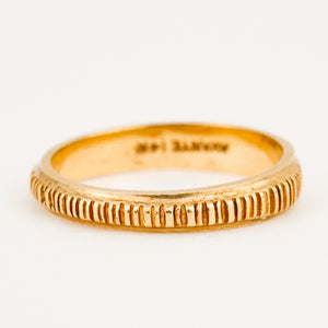 Textured Gold Band with Smooth Back