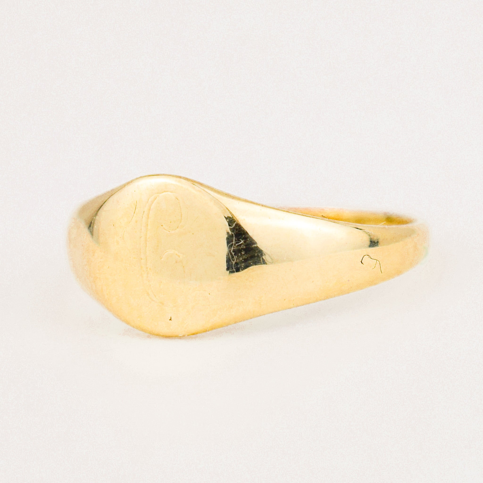 Faint 'C' Signet Pinkie Ring
