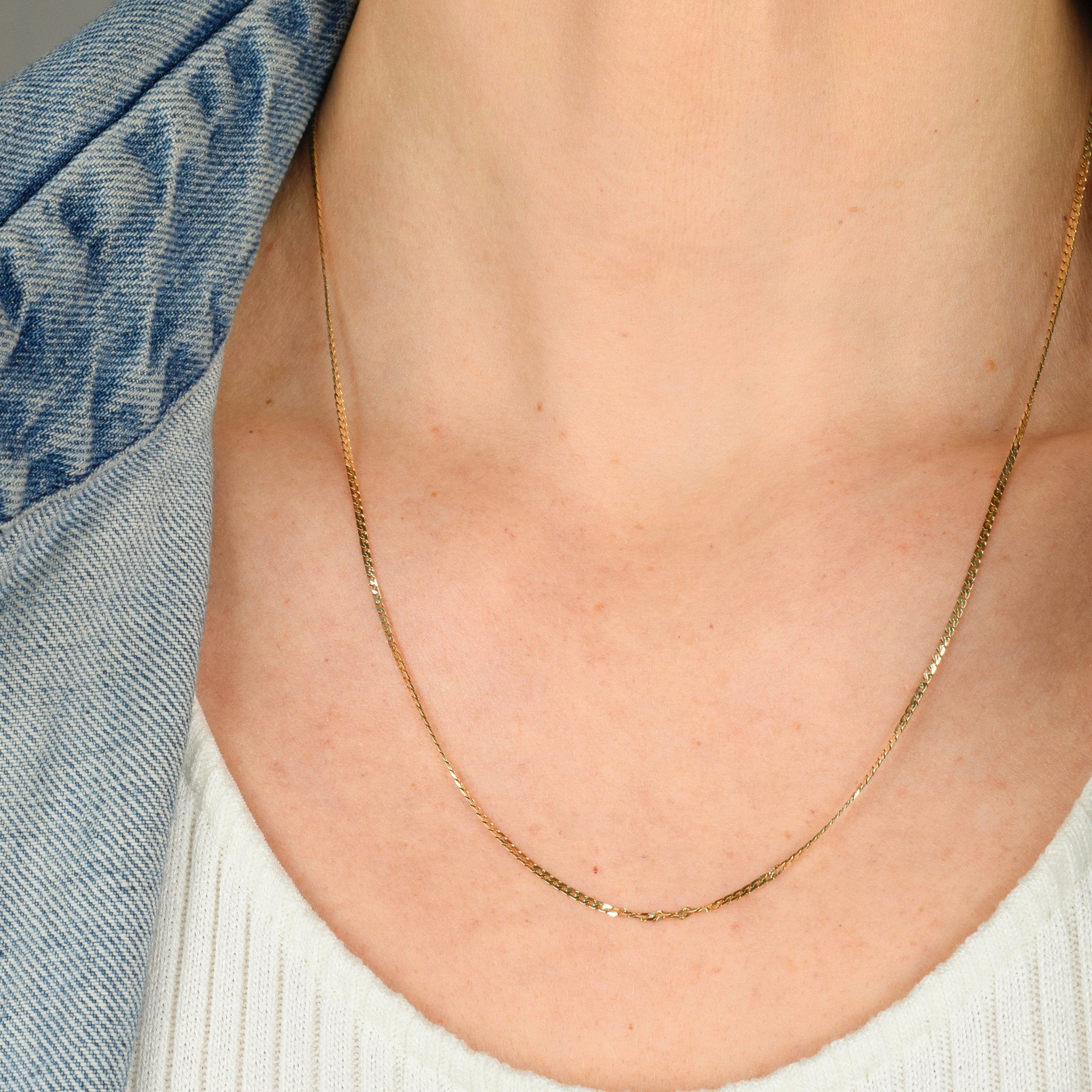 20" Dainty Herringbone Chain Necklace