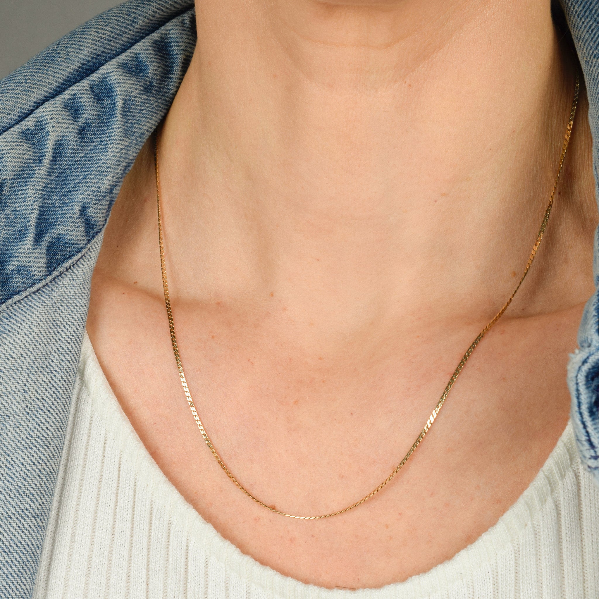 20" Dainty Herringbone Chain Necklace