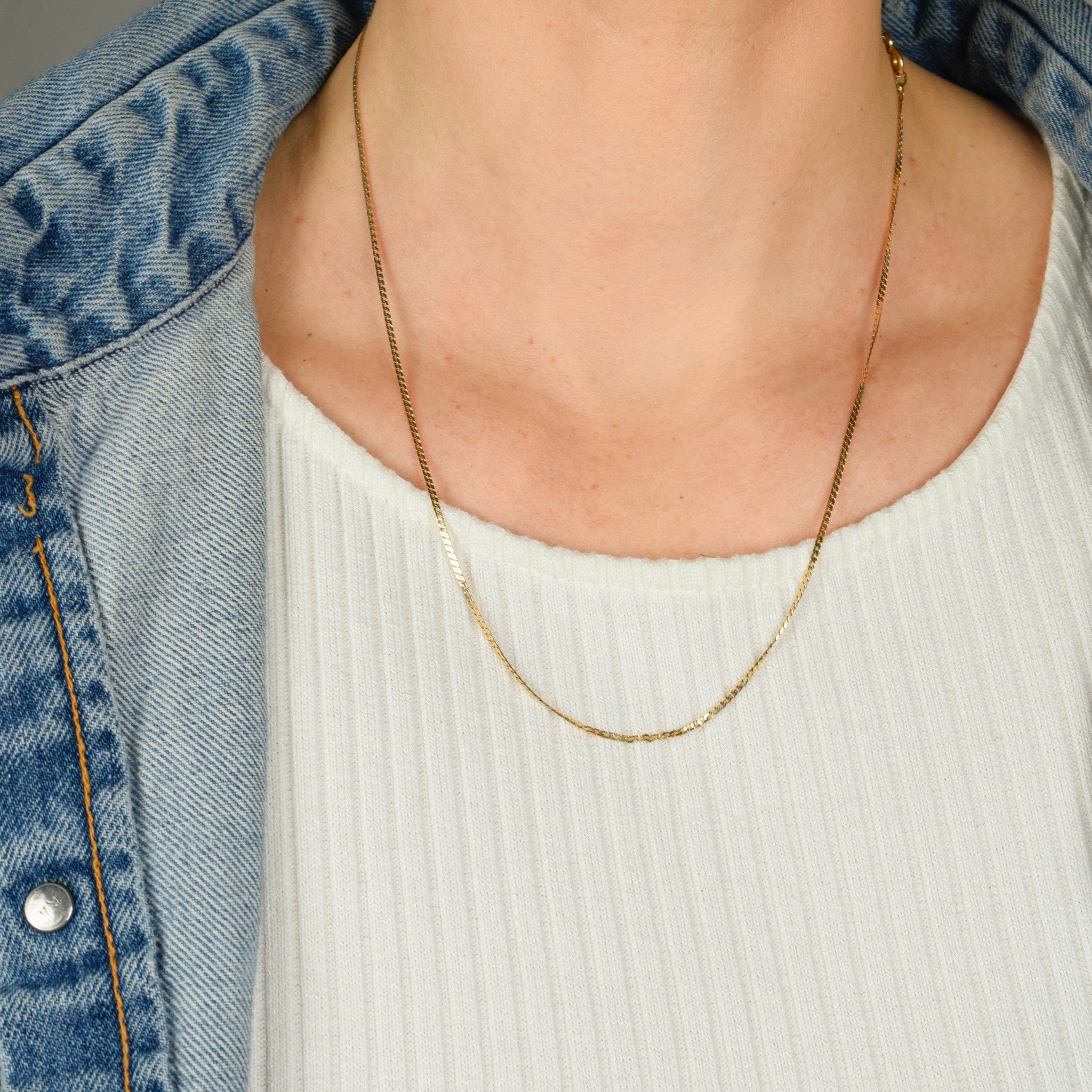 20" Dainty Herringbone Chain Necklace