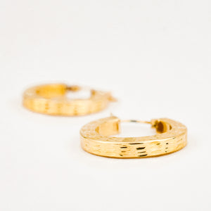 21.8 mm Diamond Cut Thick Gold Hoops