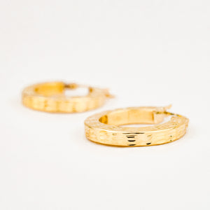 21.8 mm Diamond Cut Thick Gold Hoops