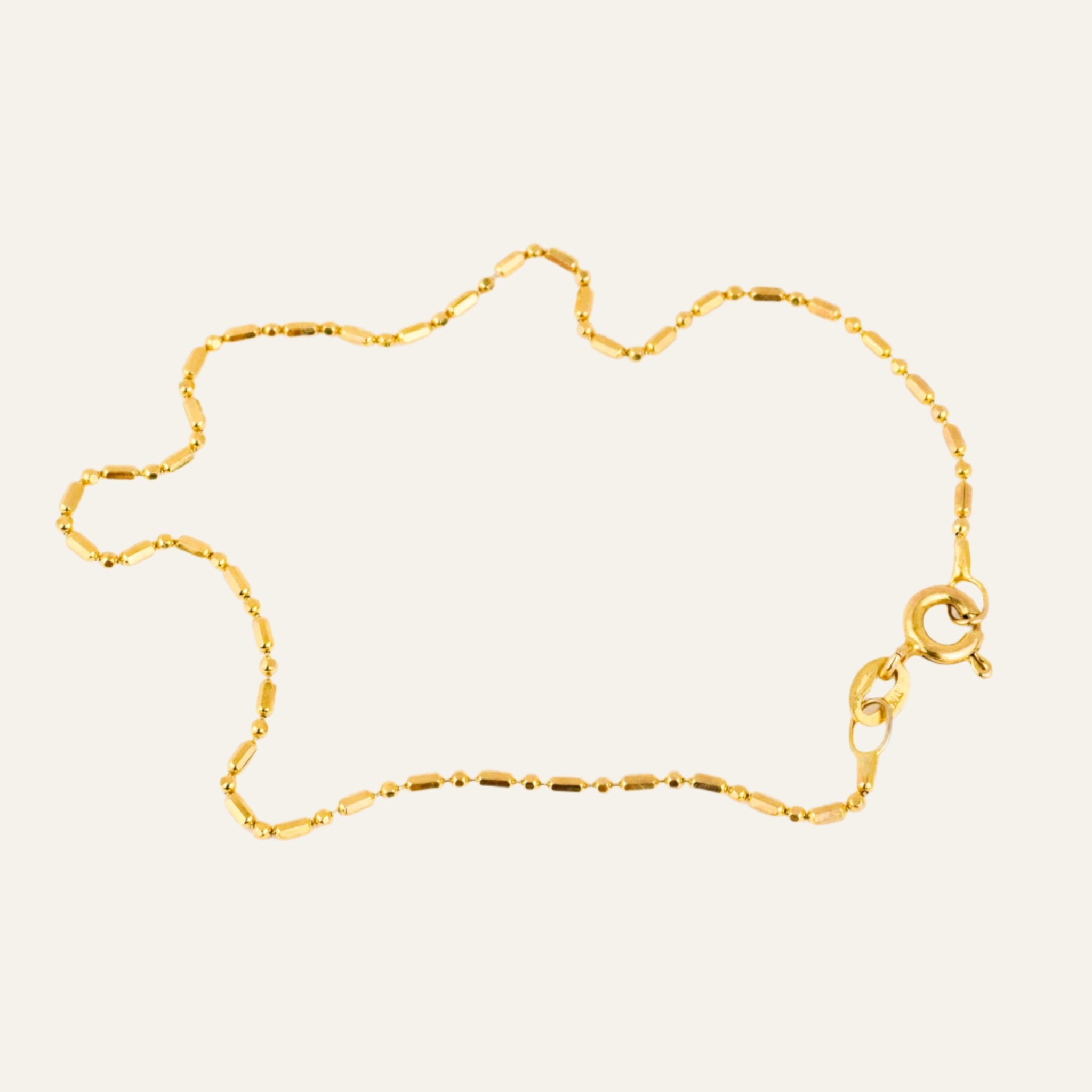 7.5" Bead and Bar Link Chain Bracelet