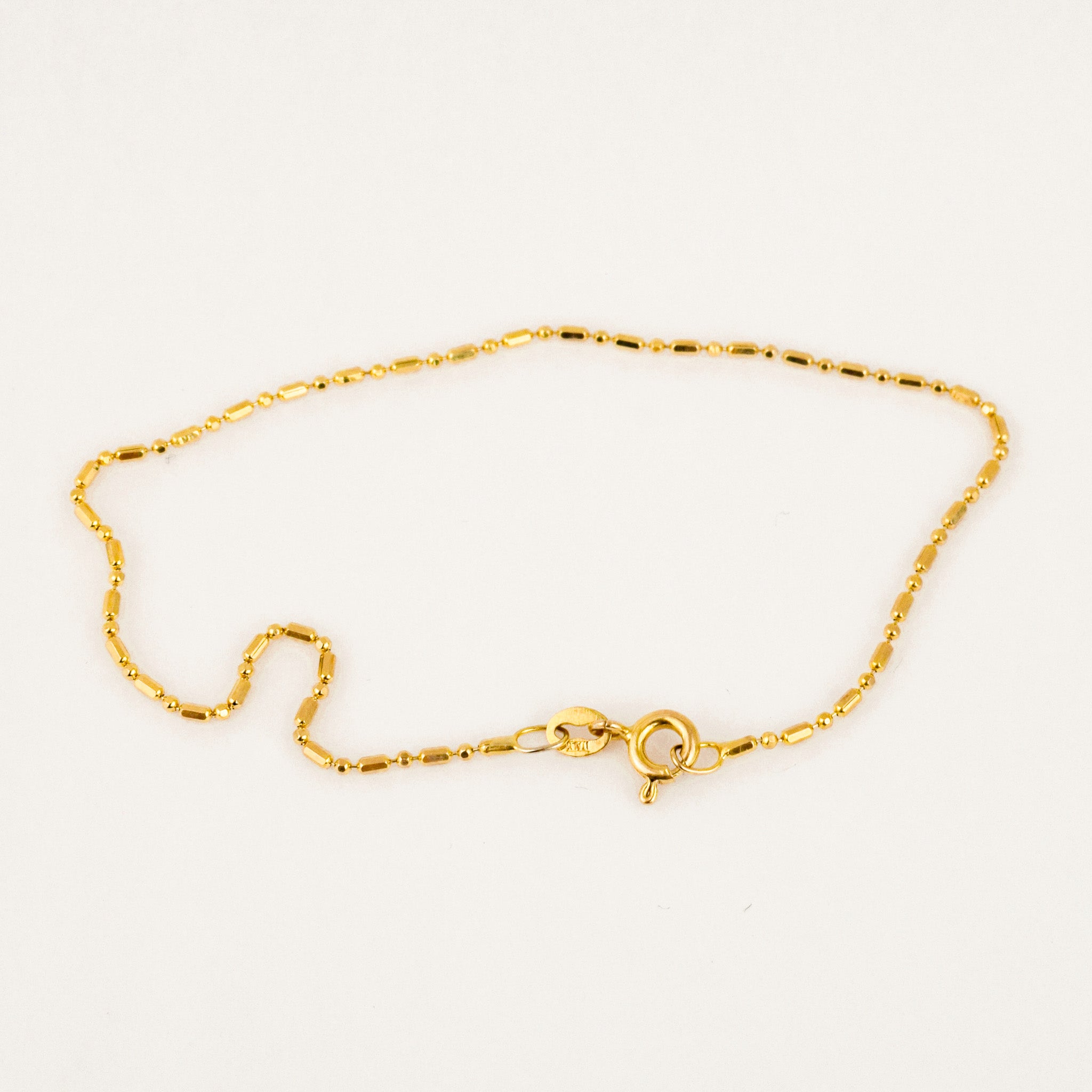 7.5" Bead and Bar Link Chain Bracelet