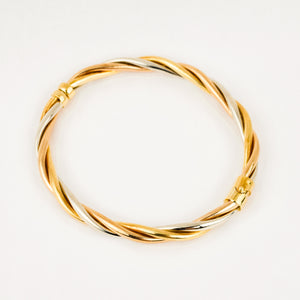 Tri-tone Twisted Bangle