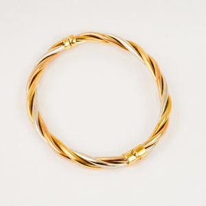 Tri-tone Twisted Bangle