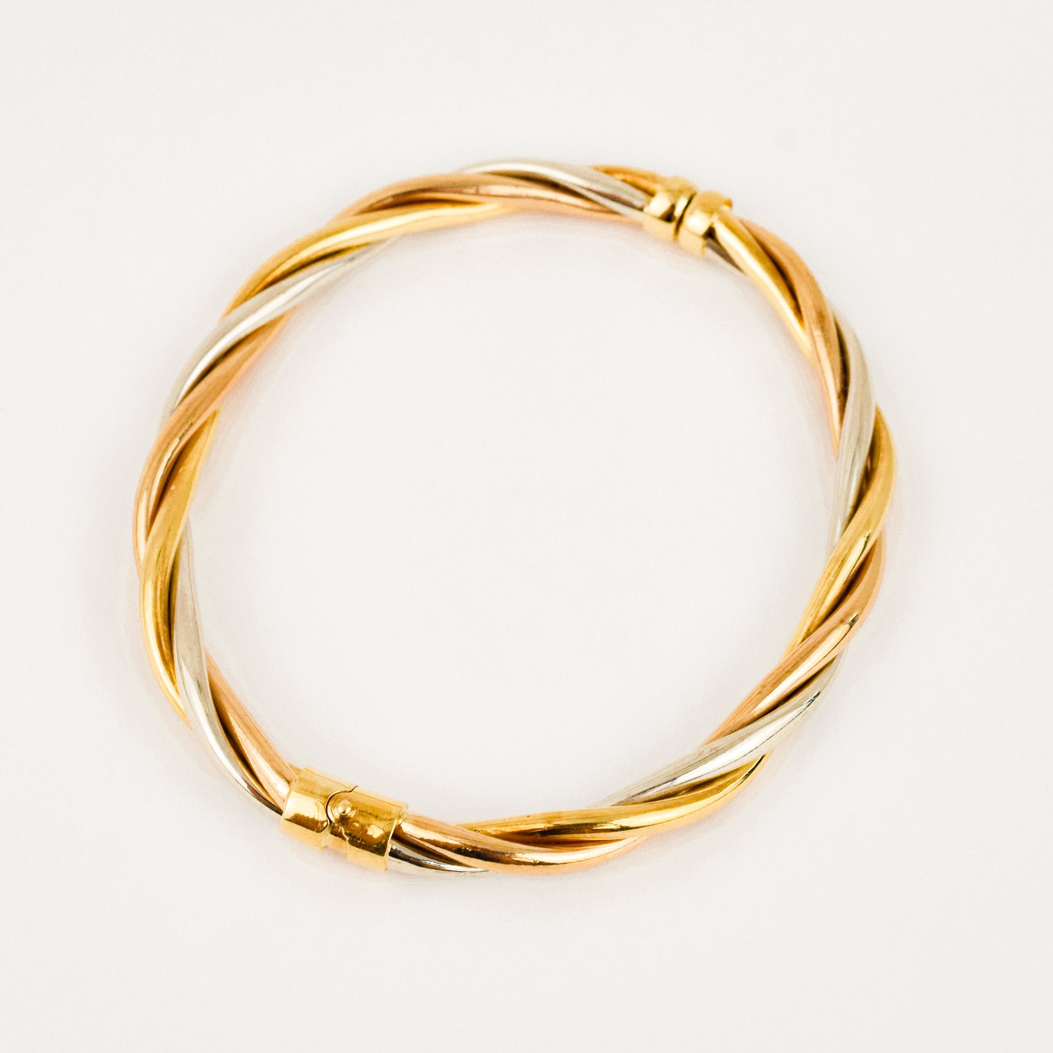 Tri-tone Twisted Bangle