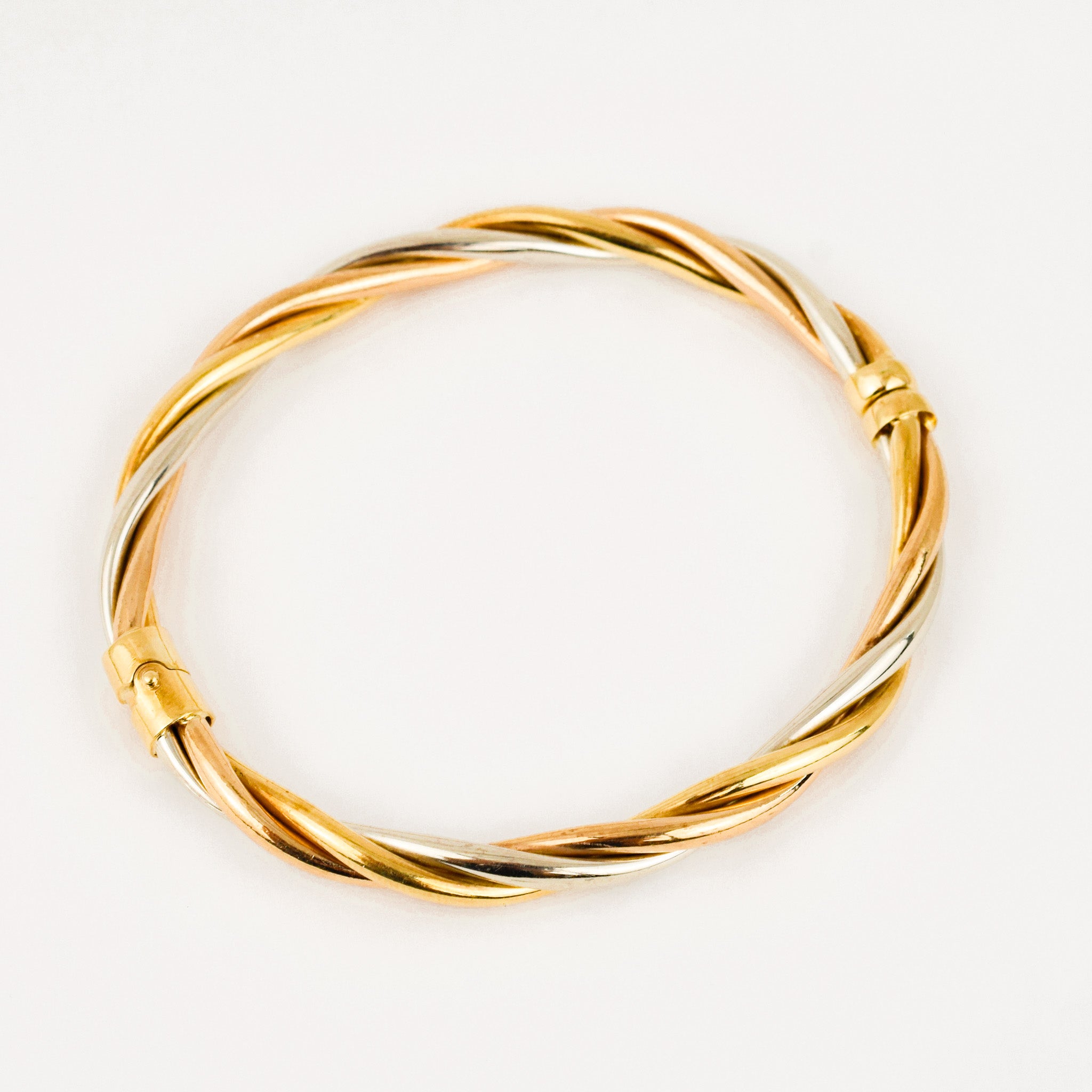 Tri-tone Twisted Bangle