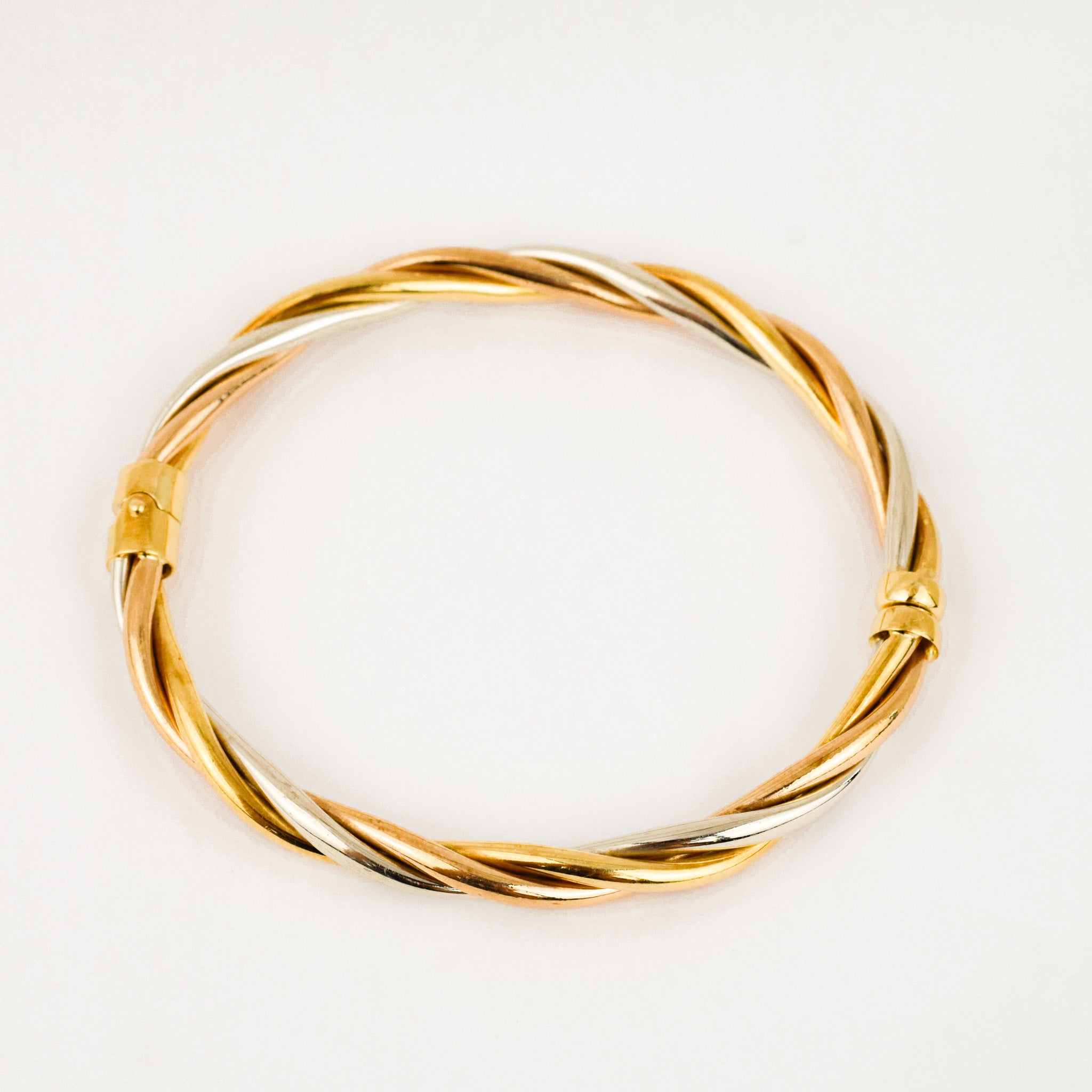 Tri-tone Twisted Bangle