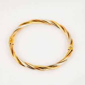 Tri-tone Twisted Bangle