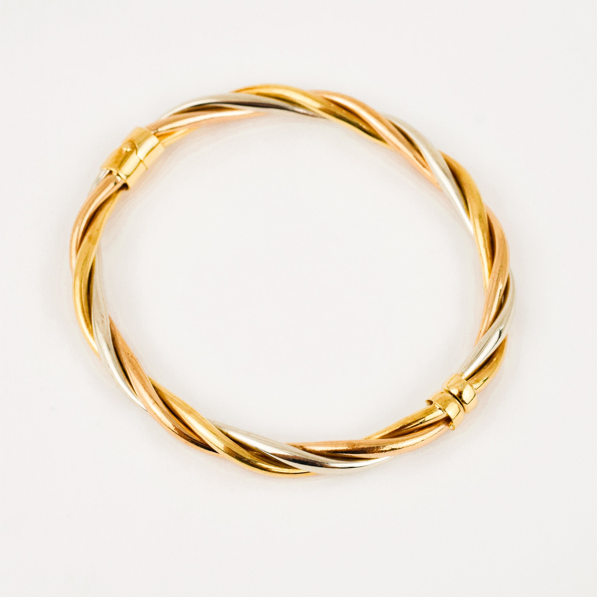 Tri-tone Twisted Bangle