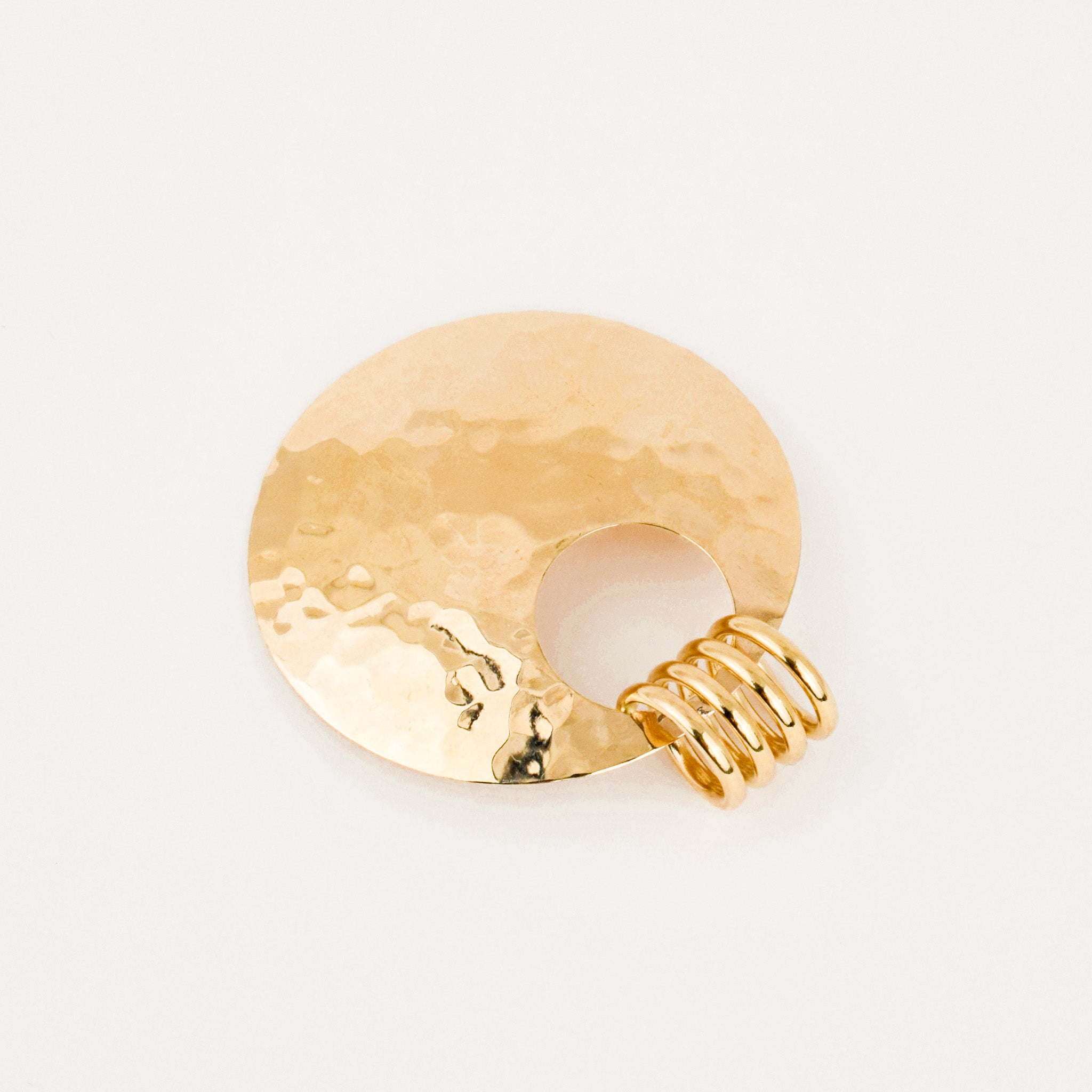 Hammered Gold Disk Pendant