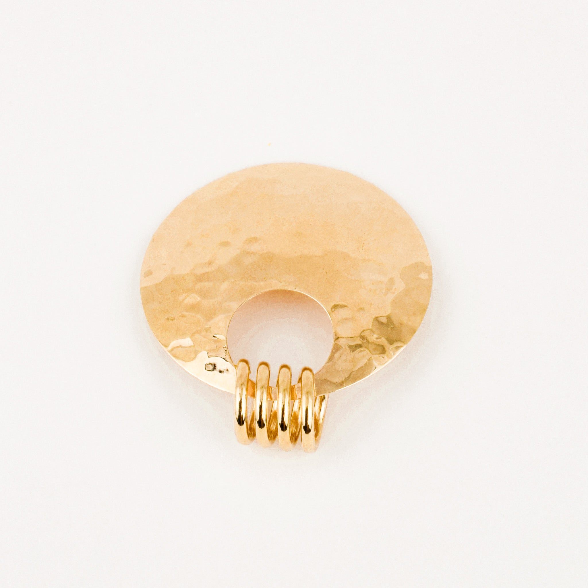 Hammered Gold Disk Pendant