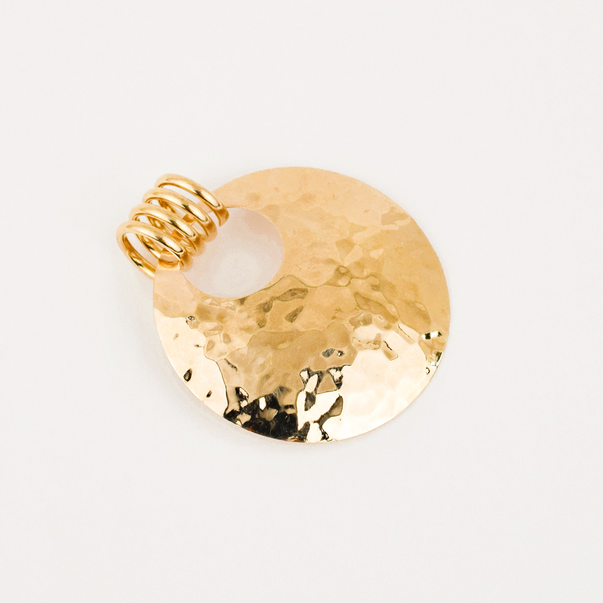 Hammered Gold Disk Pendant