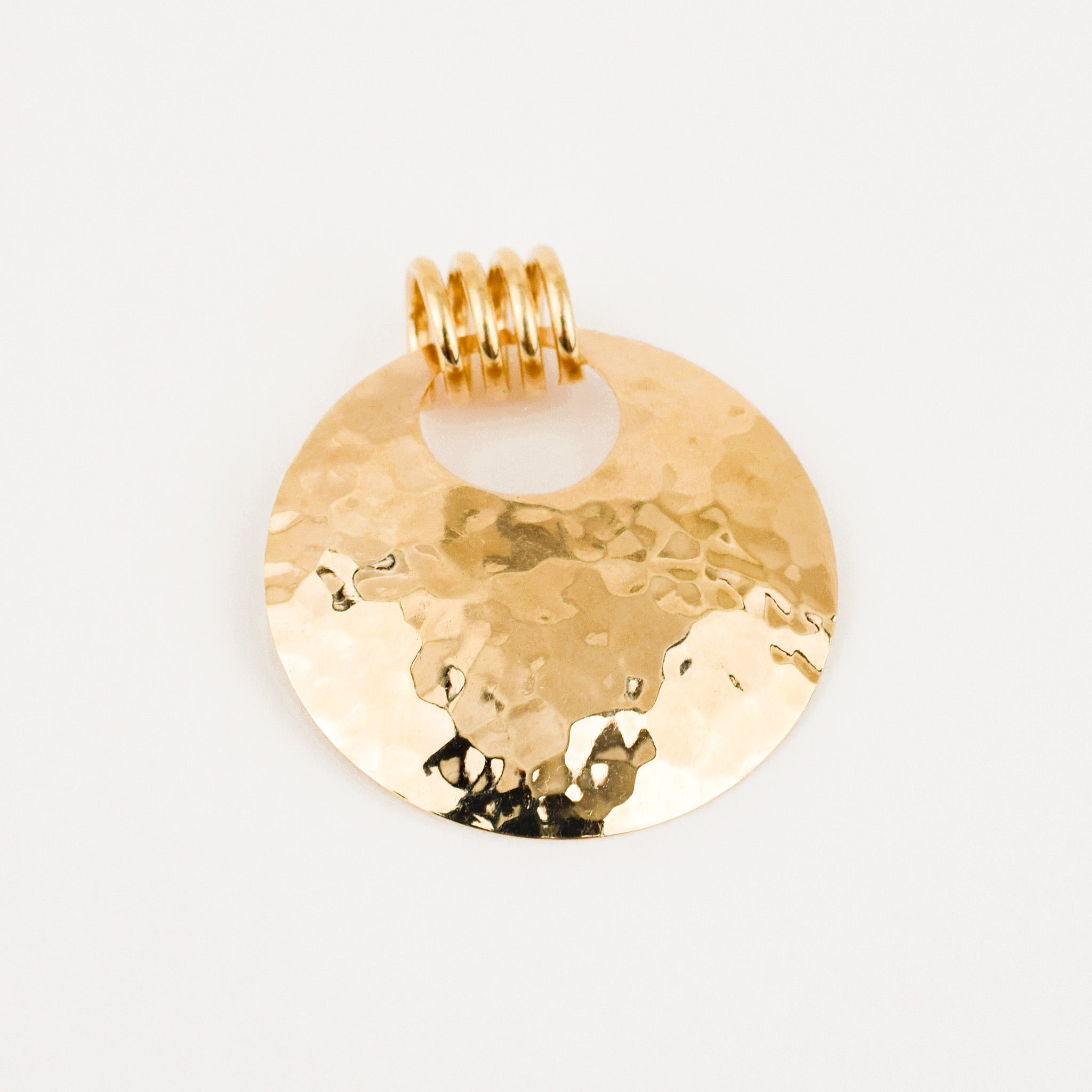 Hammered Gold Disk Pendant