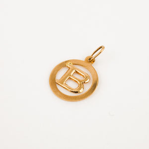 vintage gold Circular 'B' Charm