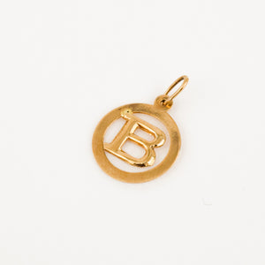 vintage gold Circular 'B' Charm