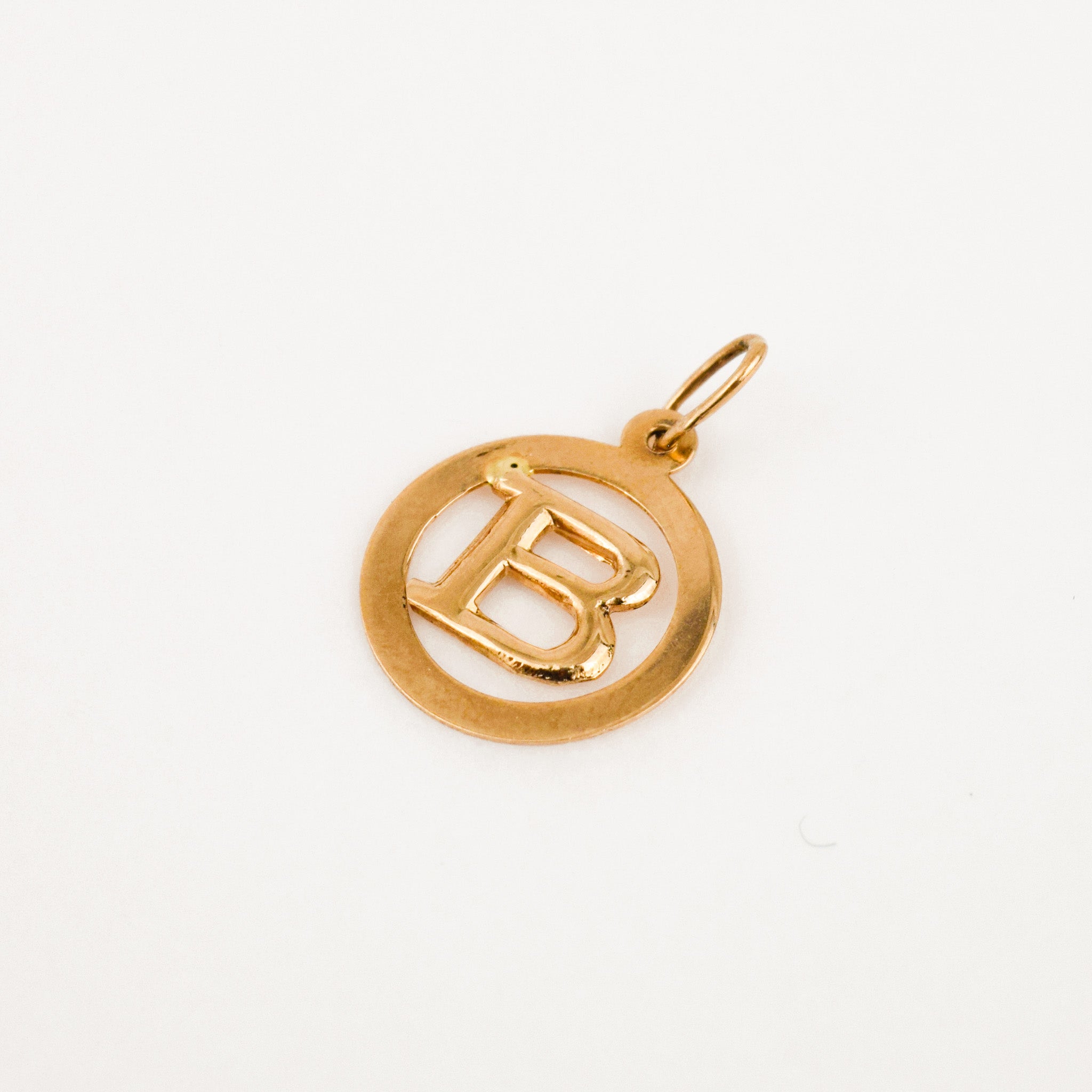 vintage gold Circular 'B' Charm