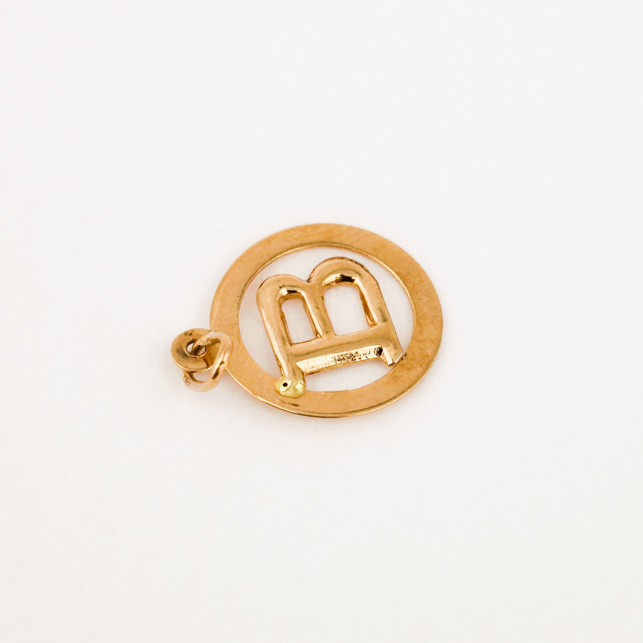 vintage gold Circular 'B' Charm