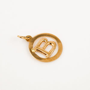 vintage gold Circular 'B' Charm