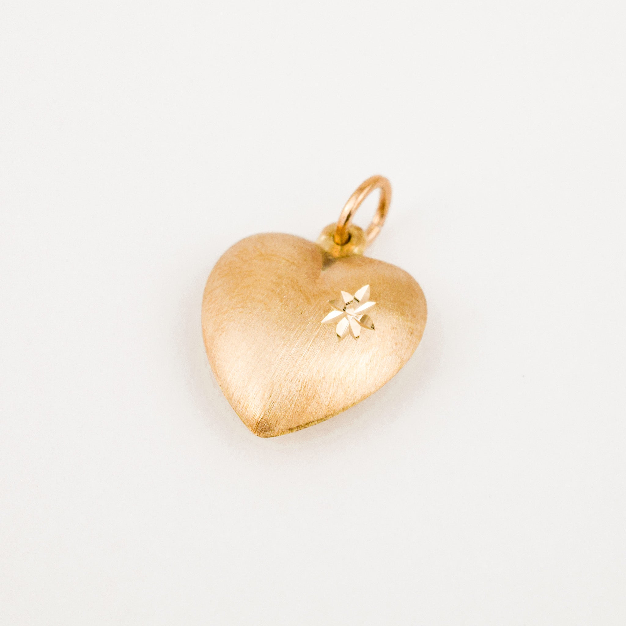 Brushed Heart Pendant with Laser Cut Detail