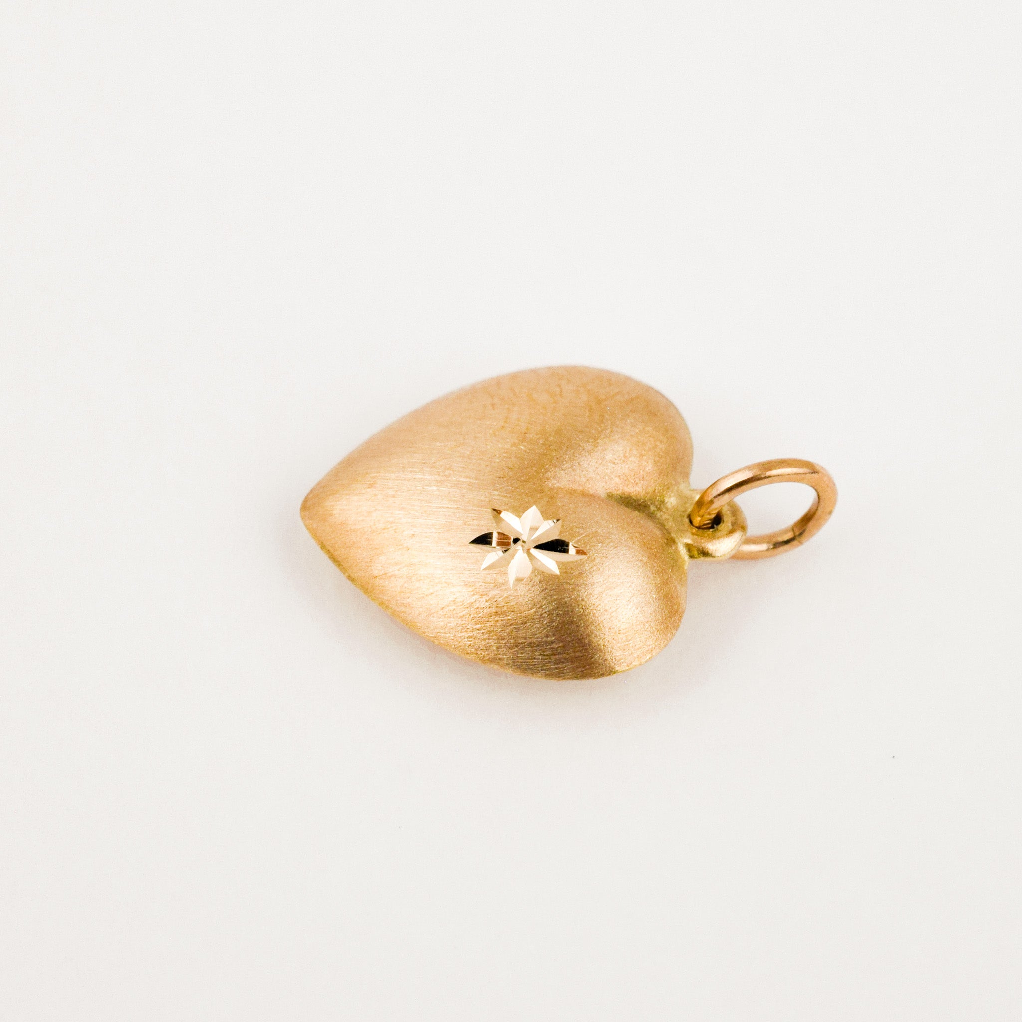 Brushed Heart Pendant with Laser Cut Detail