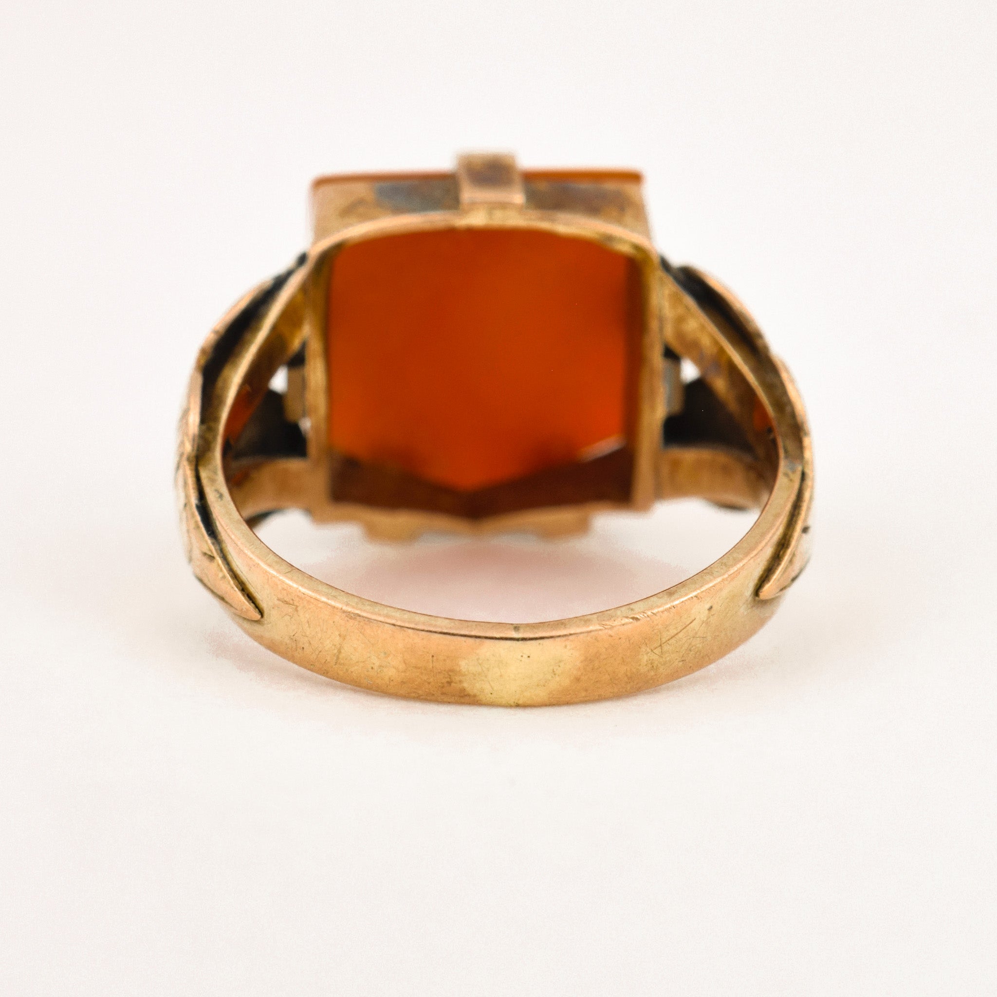 Vintage gold Agate Signet Ring