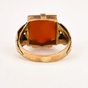 Vintage gold Agate Signet Ring