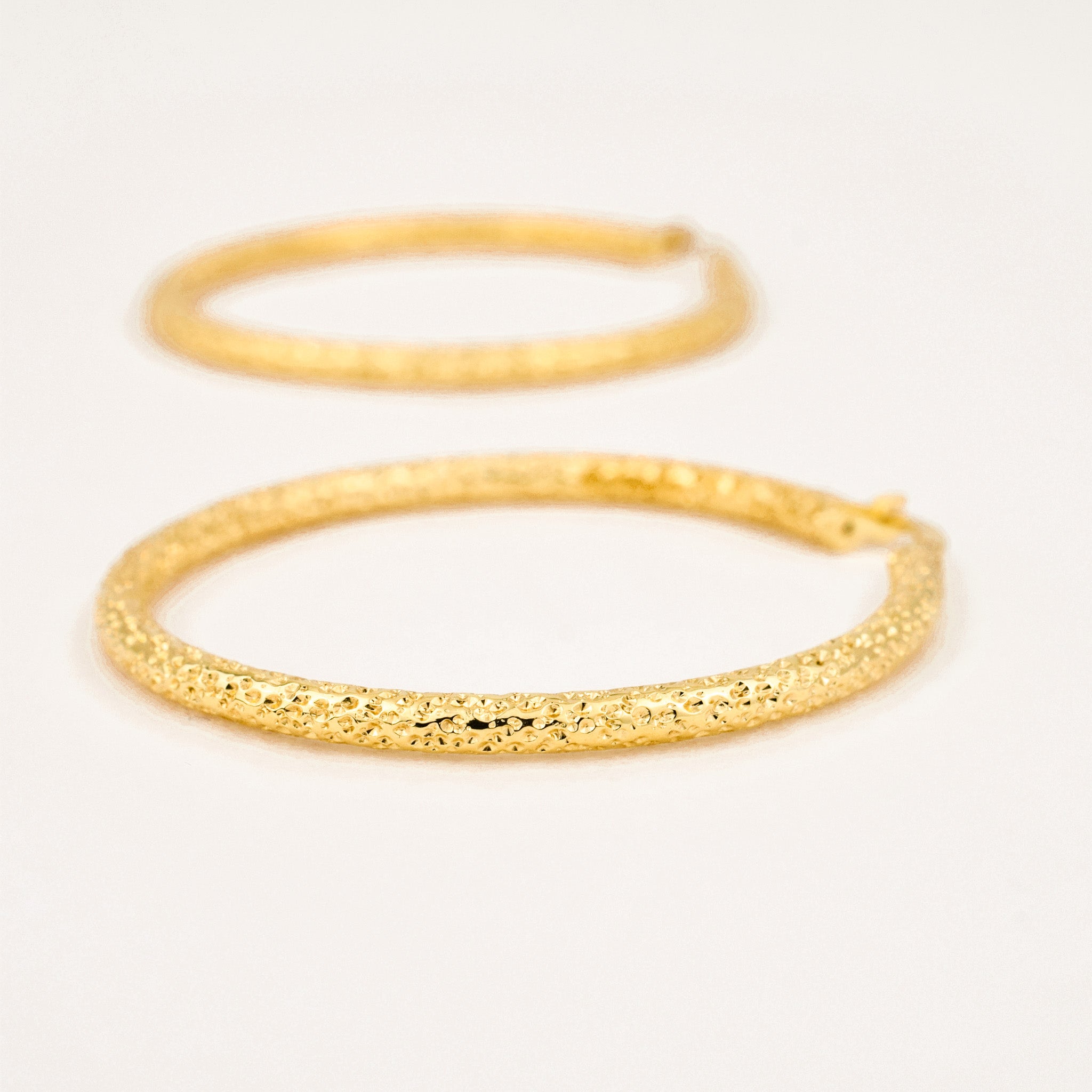 Vintage gold 42mm Gold Nugget Hoops