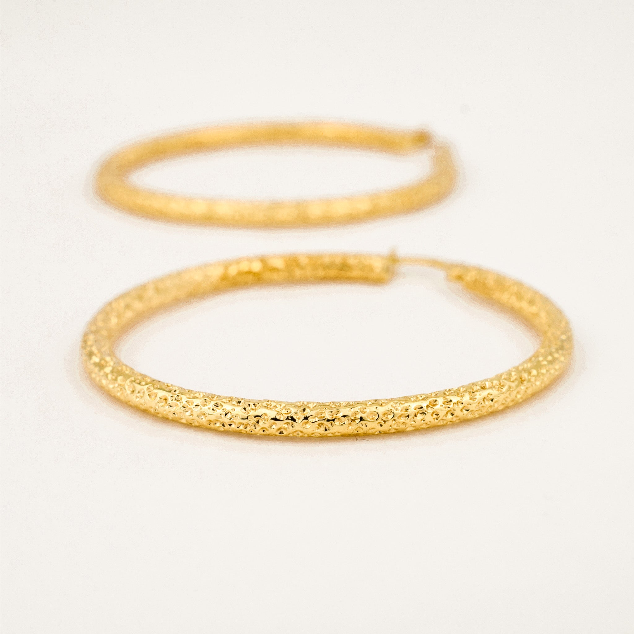 Vintage gold 42mm Gold Nugget Hoops