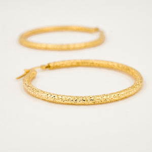 Vintage gold 42mm Gold Nugget Hoops