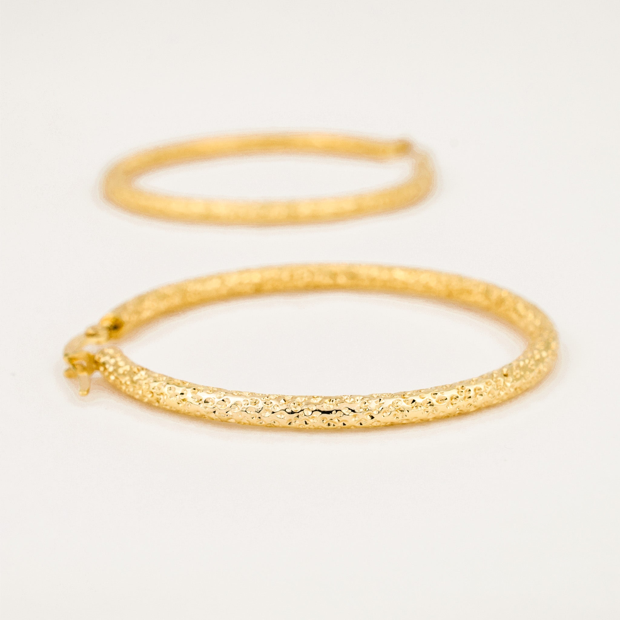 Vintage gold 42mm Gold Nugget Hoops